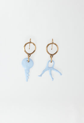 Fabiana Filippi BRASS PENDANT EARRINGS GREEN SAD214A823D2960000