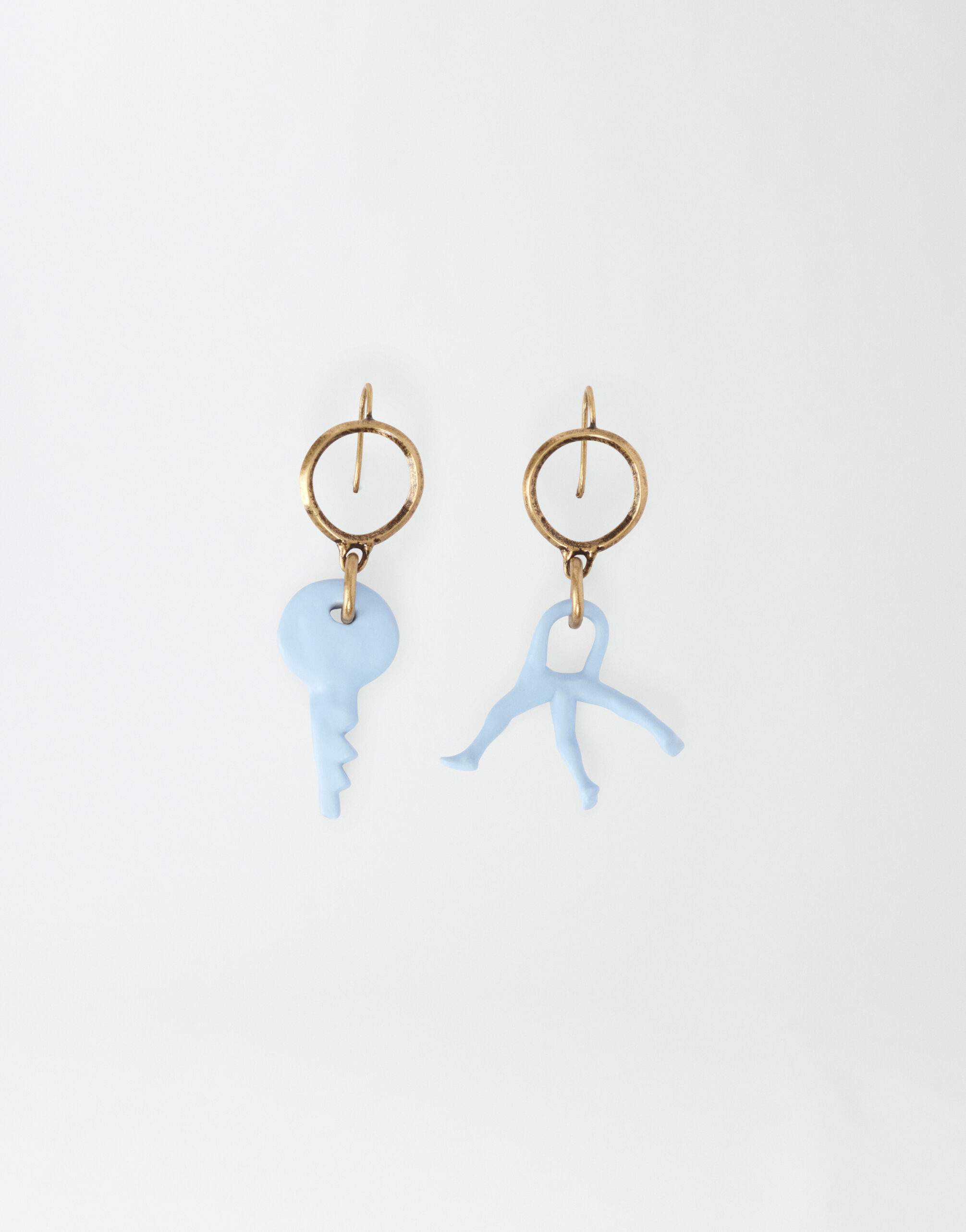 Fabiana Filippi BRASS PENDANT EARRINGS LIGHT BLUE BXD274A966H1590000