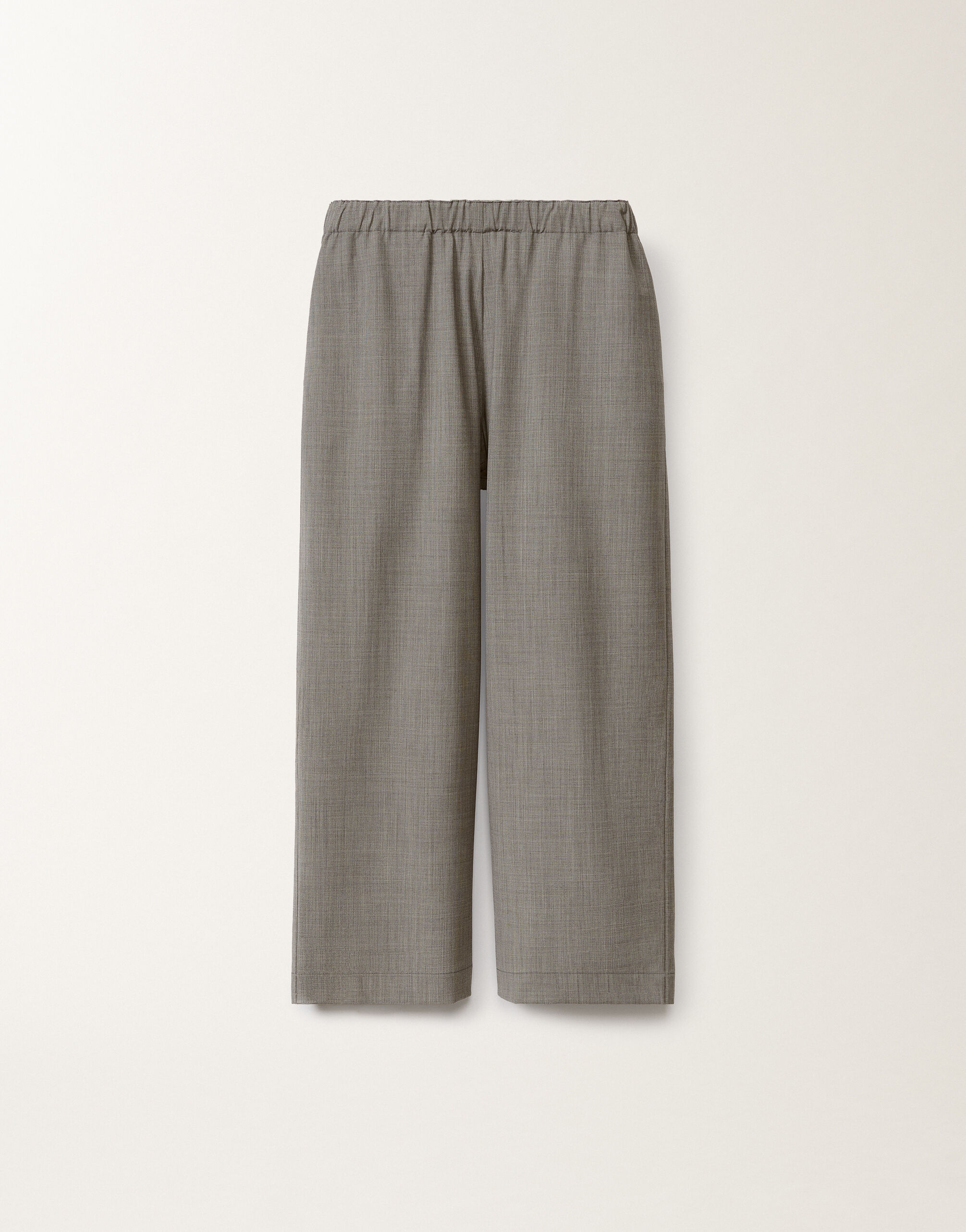 BISTRETCH WOOL CROPPED TROUSERS WITH ELASTIC WAISTBAND
