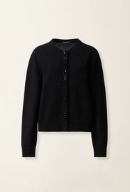 Fabiana Filippi Platinum cardigan with crystals, black Black MAD226F498M4800000