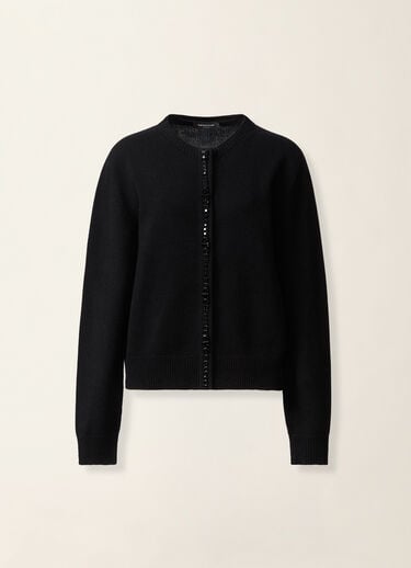Fabiana Filippi Platinum cardigan with crystals, black Black MAD226F498M4800000