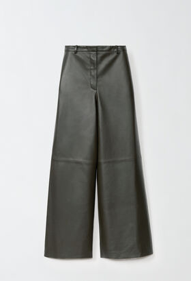 Fabiana Filippi Nappa leather trousers, olive YELLOW PLD265F280D7510000