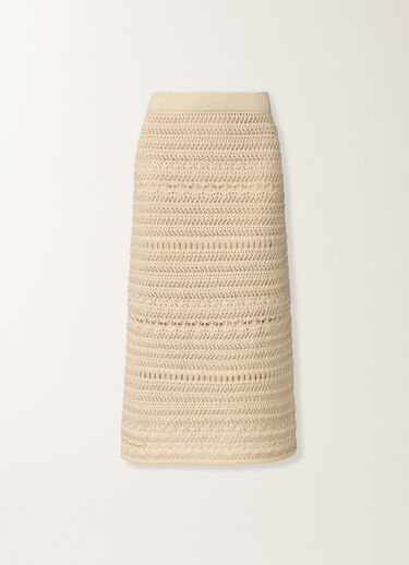 Fabiana Filippi Pencil skirt in wool and cotton with sequins, vanilla Vanilla GND266F383L7350000