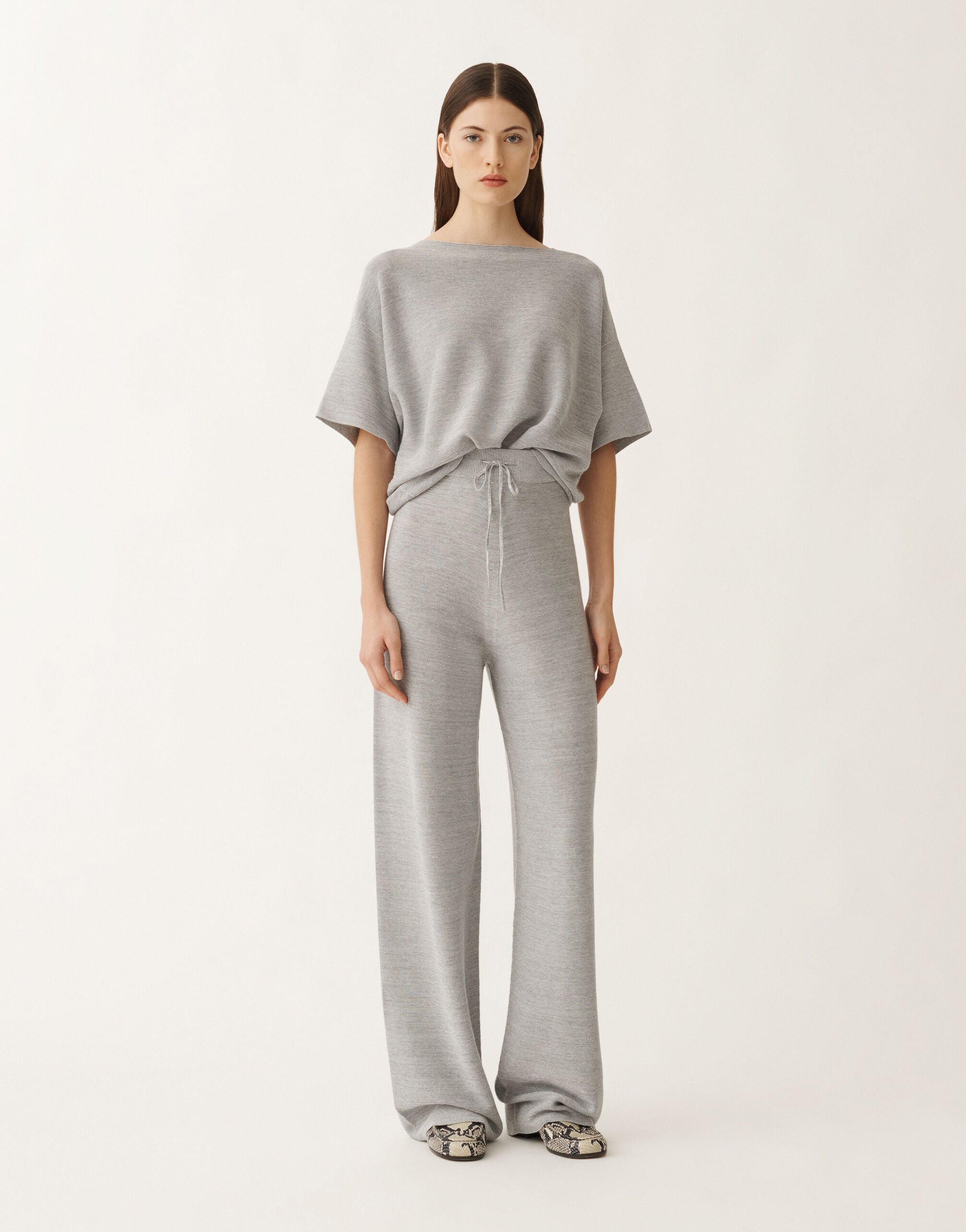 Fabiana Filippi Cotton and lurex sweater, rock grey GREY MAD265F097L2330000