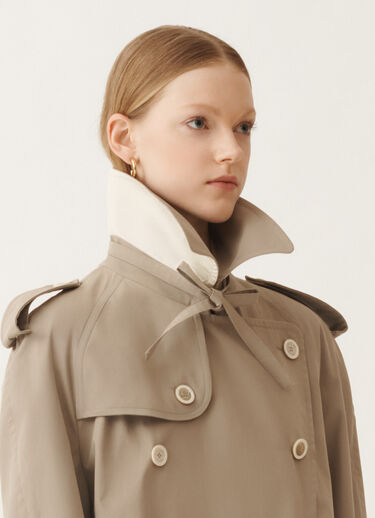 Fabiana Filippi Zweireihiger Trenchcoat aus extrafeinem Twill, olivgrün Grün CTD215F228L5120000