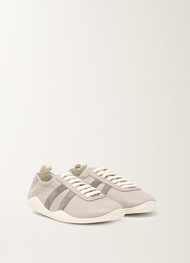 Vintage wave sneakers in nappa leather and suede, light grey Fabiana Filippi Vintage wave sneakers in nappa leather and suede, light grey Gray ASD266A825M0100000