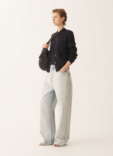 Fabiana Filippi Mohair cardigan with sequins, midnight blue Blue MAD266F129L7390000