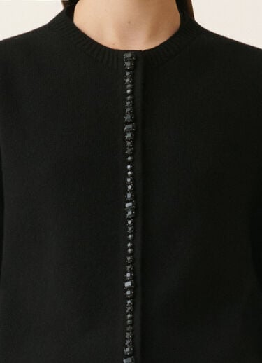 Fabiana Filippi Platinum cardigan with crystals, black Black MAD226F498M4800000