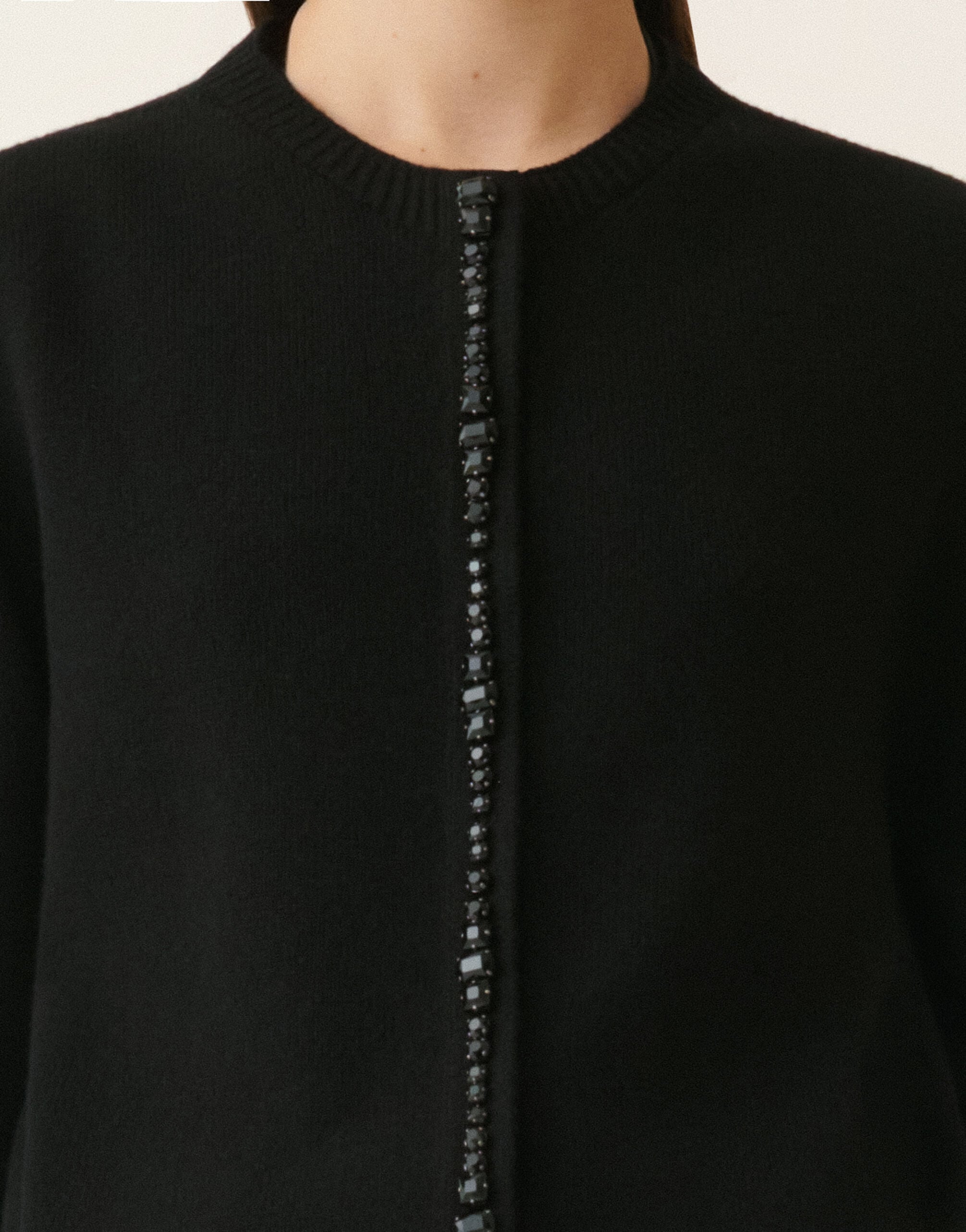 Fabiana Filippi Platinum cardigan with crystals, black Black MAD226F498M4800000
