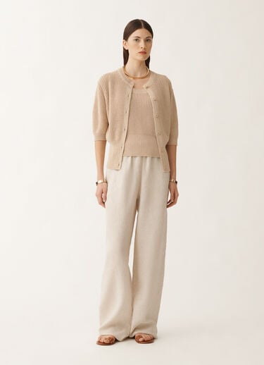 Fabiana Filippi Cotton and linen gilet with sequins, sand SAND MAD275F519L3510000