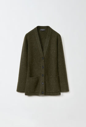 Fabiana Filippi Cardigan with sequins, loden BLUE MAD214F096D7230000