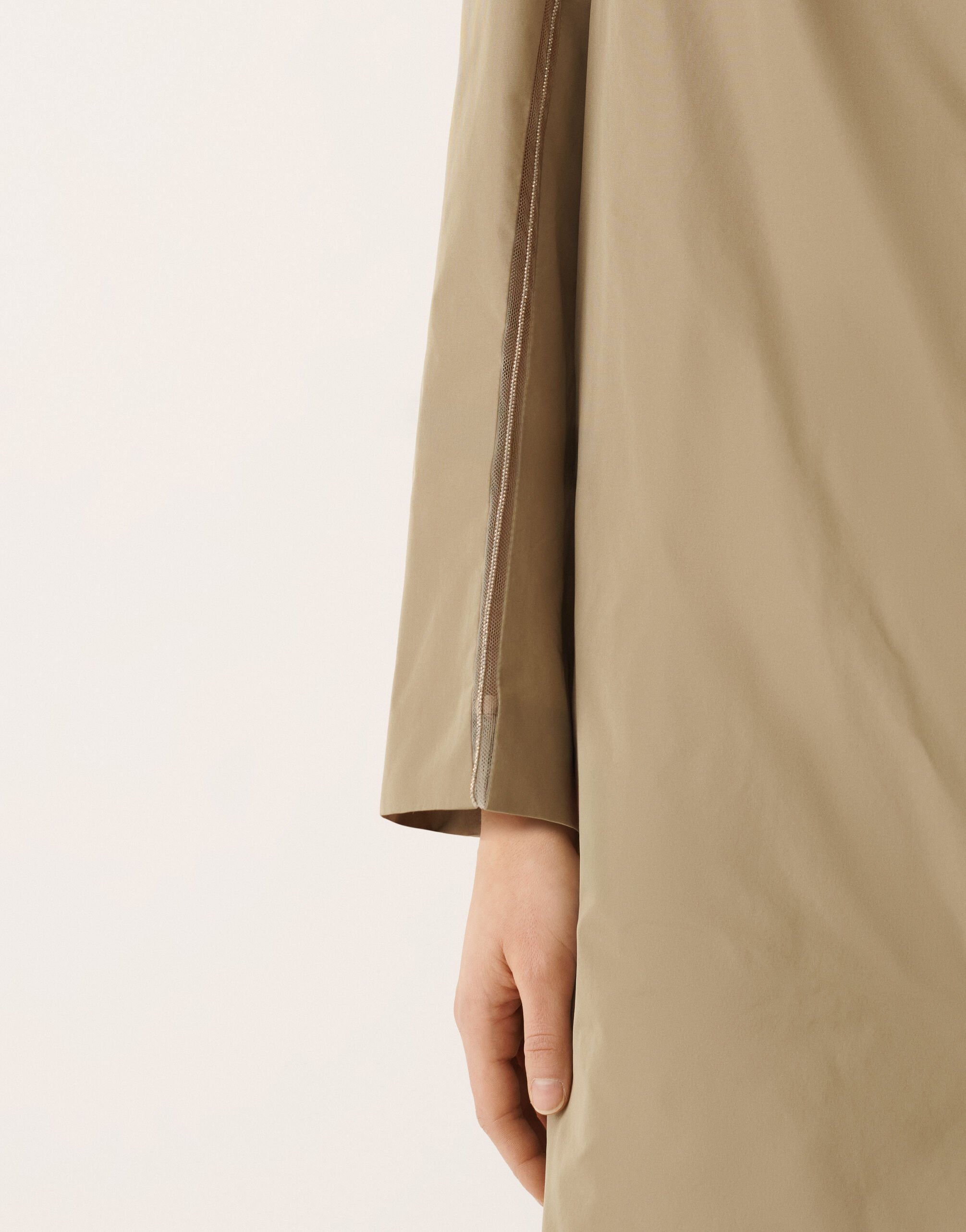 Fabiana Filippi Technical taffeta overcoat, khaki KHAKI CTD276F255M1260000