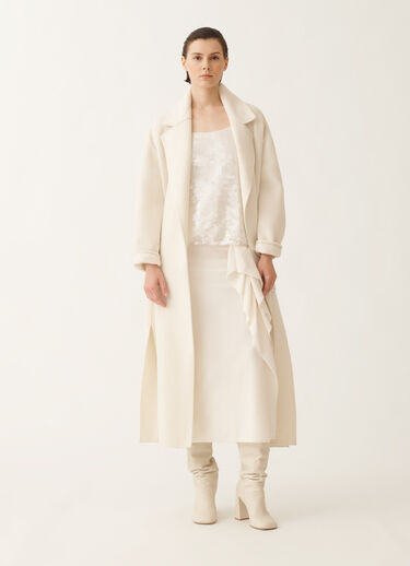 Fabiana Filippi Double-faced soft wool and cashmere coat, butter White CTD225F680D9060000