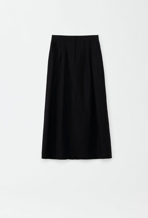 Fabiana Filippi Fluid viscose and linen skirt, black GND274F677H4330000