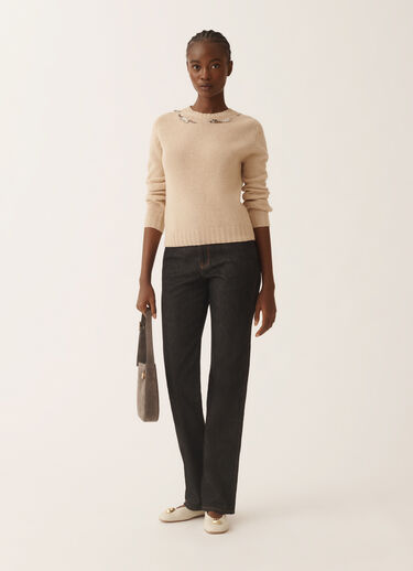 Fabiana Filippi Platinpullover mit Stickerei, Kordel Beige MAD225F584L6590000