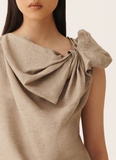 Top de lino en topo Fabiana Filippi Top de lino en topo GRIS PALOMA TPD276F737D8350000