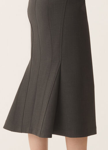 Fabiana Filippi Bi-stretch fresco wool skirt, slate Grey GND225F807L6120000