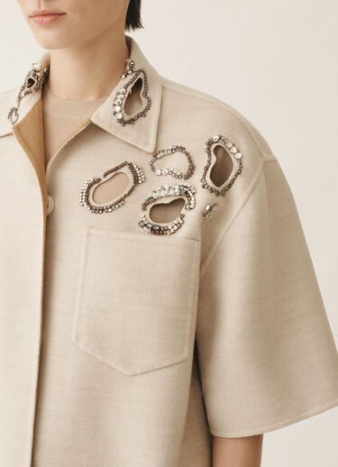 Fabiana Filippi Double wool shirt jacket, rope and wicker BEIGE CTD215F306L5530000