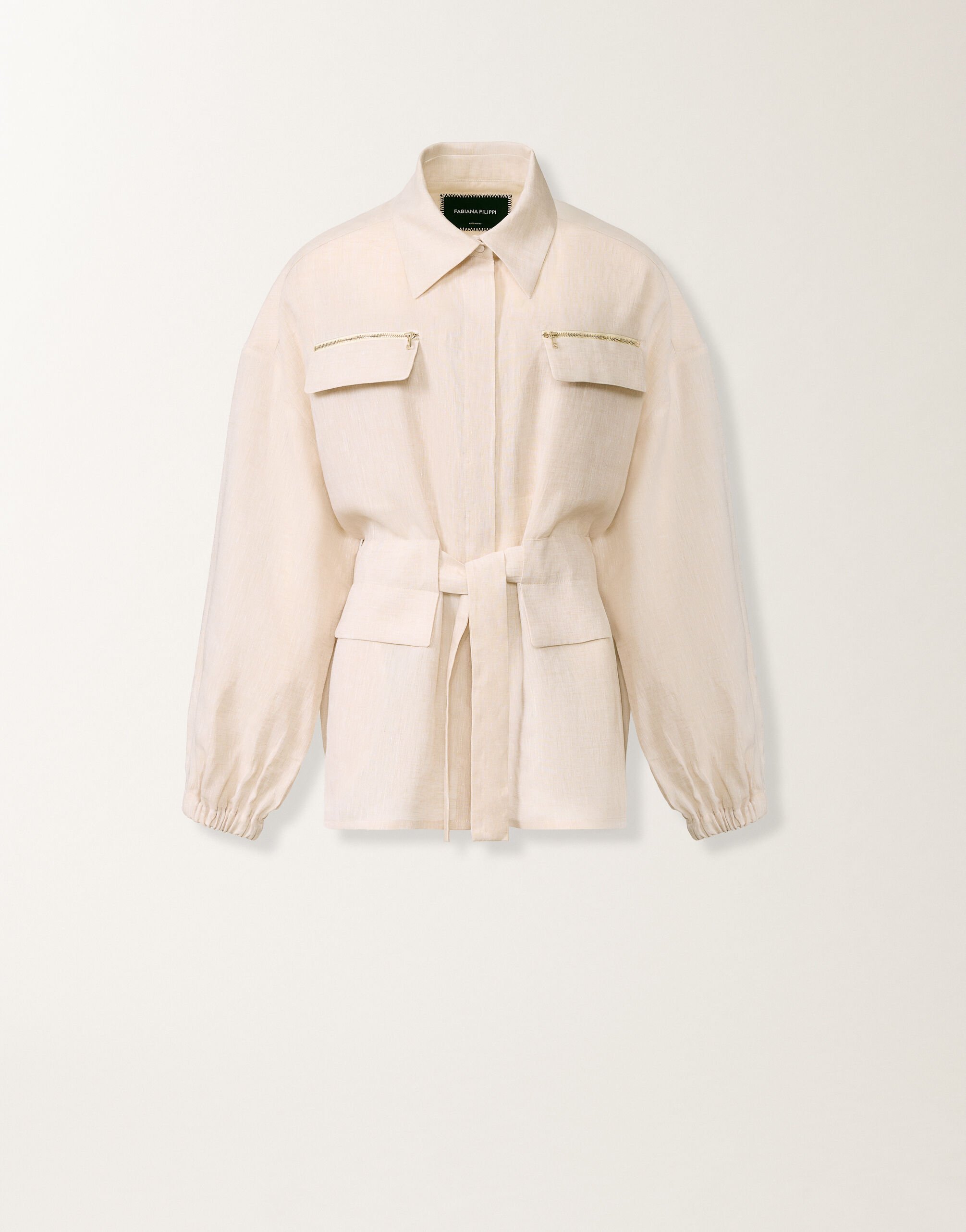 Feldjacke aus Leinen-Canvas, naturfarben Fabiana Filippi Feldjacke aus Leinen-Canvas, naturfarben NATÜRLICH GCD276F694D8350000