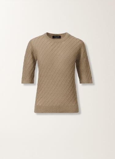 Fabiana Filippi Wool and silk sweater with sequins, olive GREEN MAD215F110D2960000