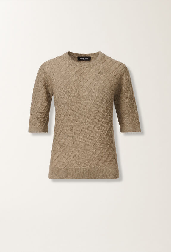 Fabiana Filippi Wool and silk sweater with sequins, olive GREEN MAD215F110D2960000