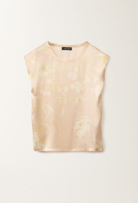 Fabiana Filippi Tilia-print silk top, dusty pink BLACK TPD265F630L2210000