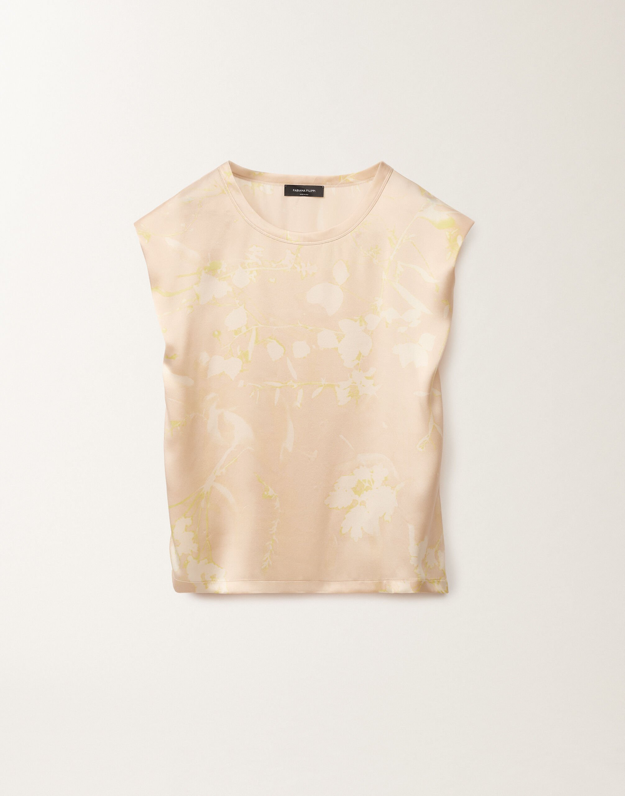 Fabiana Filippi Top mit Print Tilia aus Seide, puderrosa ROSA TPD265F465D8270000