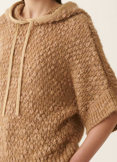 Fabiana Filippi Bouclé and sequin cape, rattan Rattan MAD226F478M3690000
