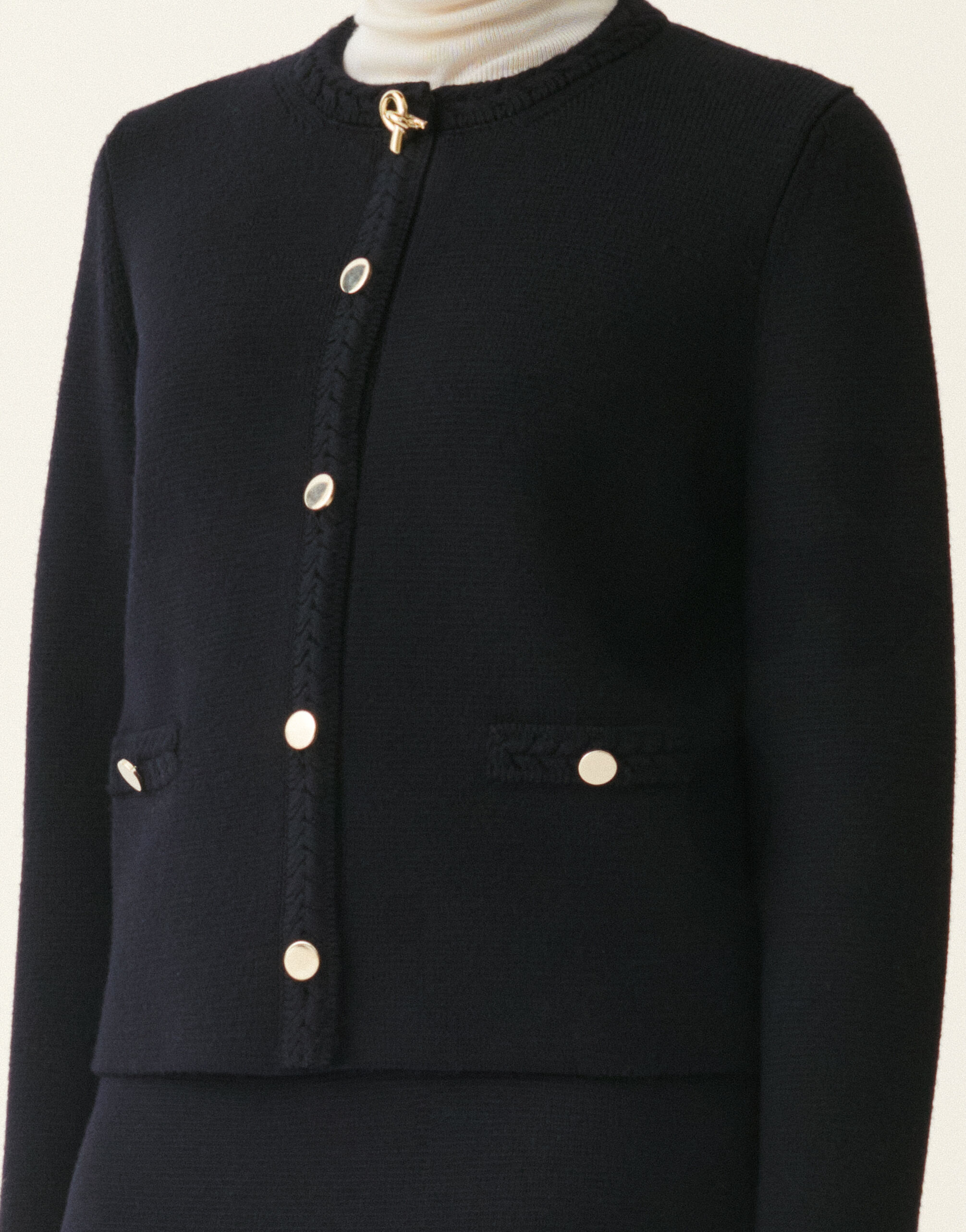 Merino wool cardigan, midnight blue Fabiana Filippi Merino wool cardigan, midnight blue Midnight blue GCD216F166D4620000