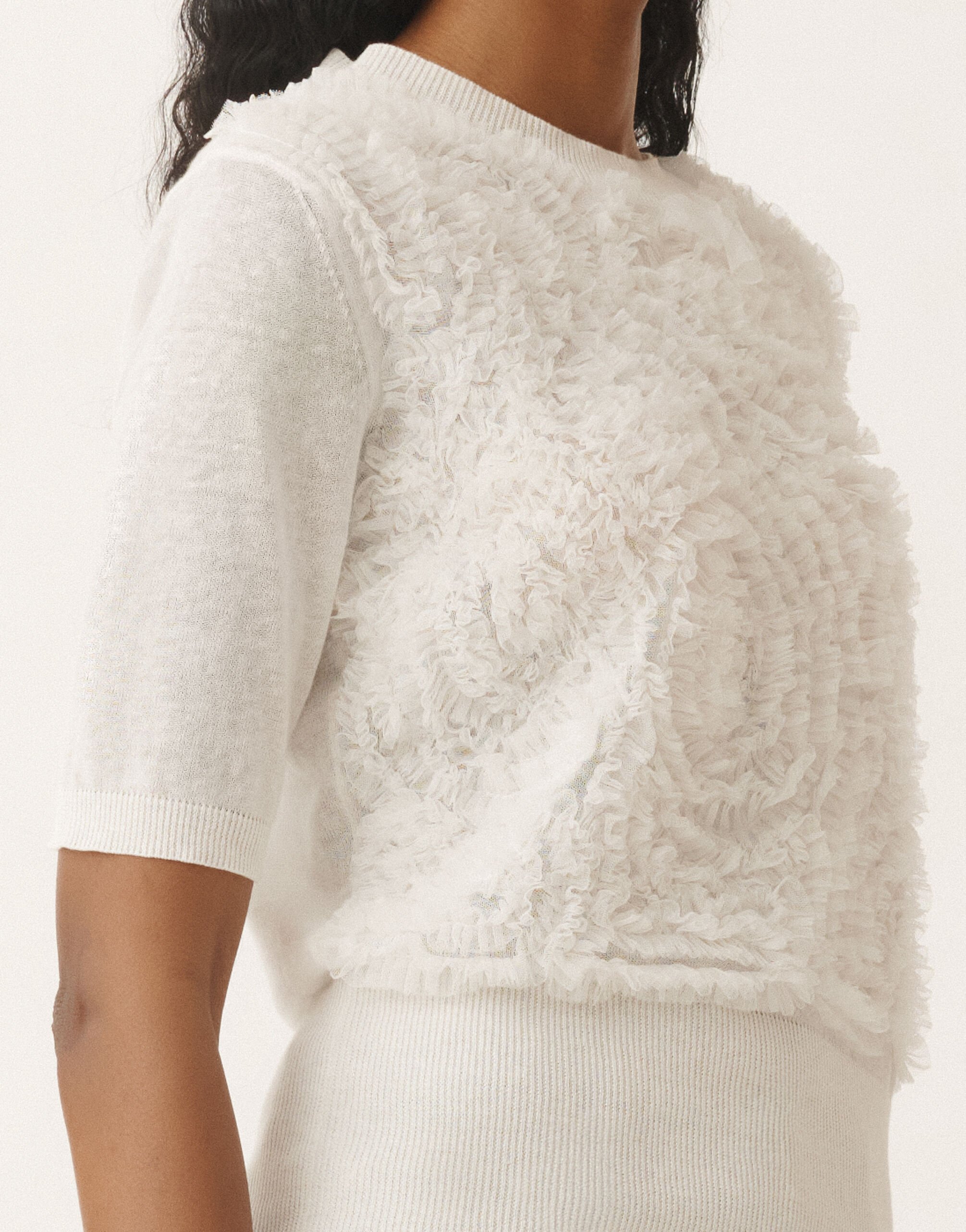 Fabiana Filippi Linen sweater, white WHITE MAD275F539L3480000