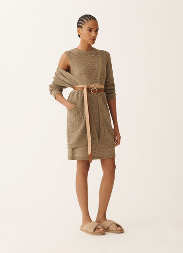 Fabiana Filippi Mini dress in cotton tape with sequins, khaki KHAKI ABD276F593M1200000