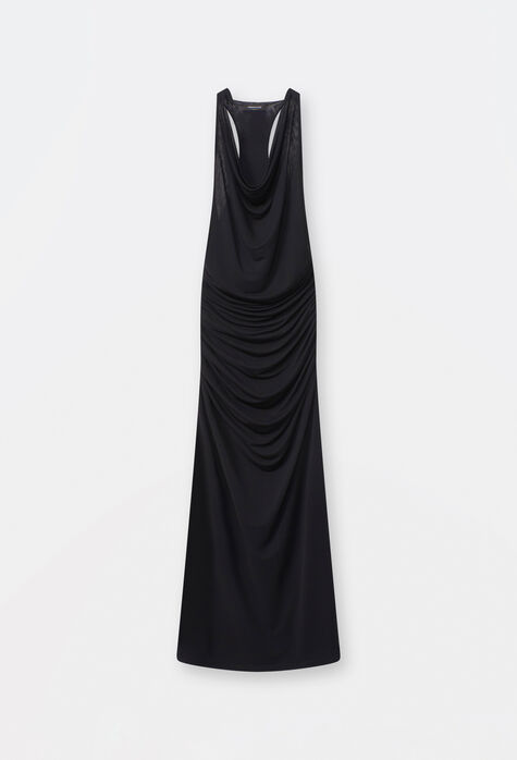 Fabiana Filippi Long viscose jersey dress, black ABD264F138D6230000