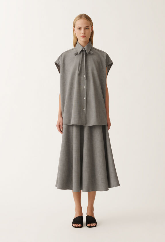 Fabiana Filippi ウール フレスコ シャツ（メランジロック） グレー CAD265F429D6200000