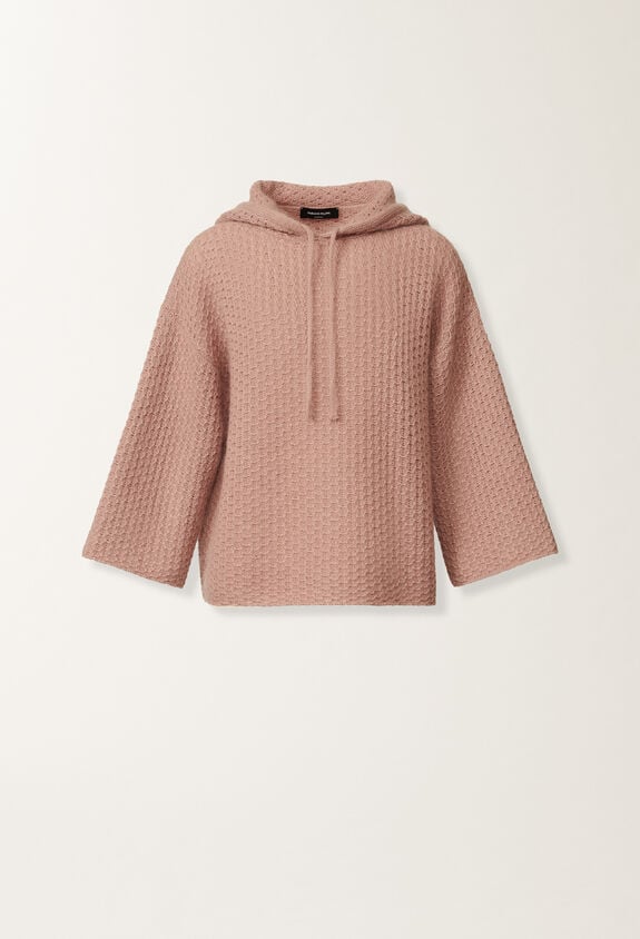 Fabiana Filippi Platinum mohair hoodie, smoke pink PINK MAD215F076L5510000