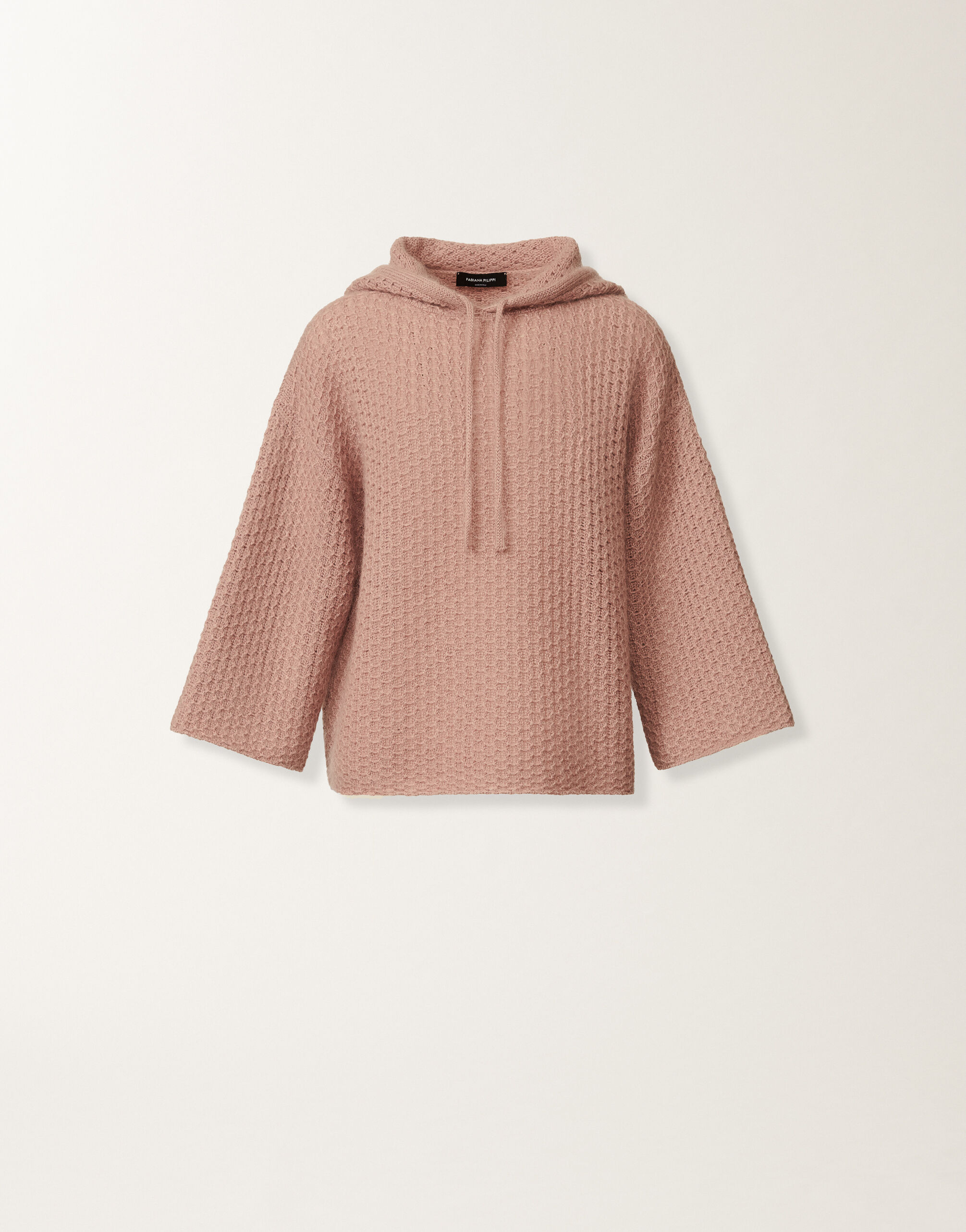 Fabiana Filippi Platinum mohair hoodie, smoke pink PINK MAD215F076L5510000