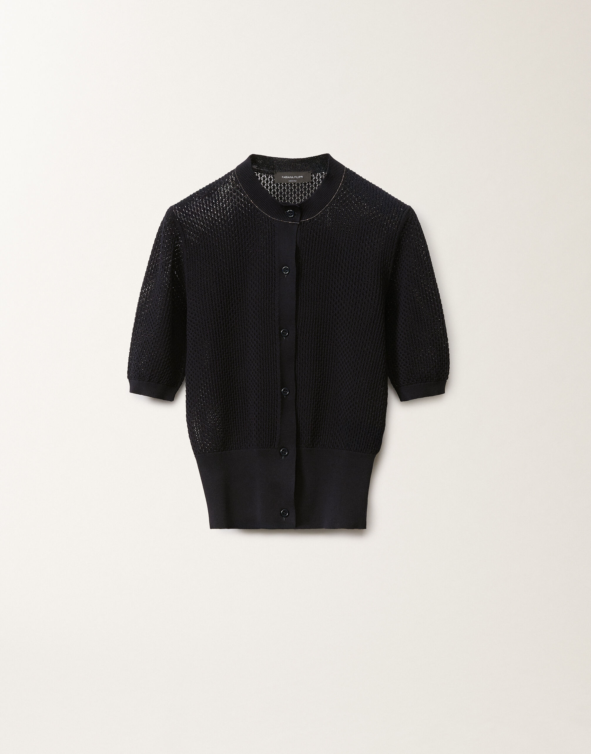 Fabiana Filippi Organic cotton cardigan, midnight blue BLUE MAD275F501L3340000