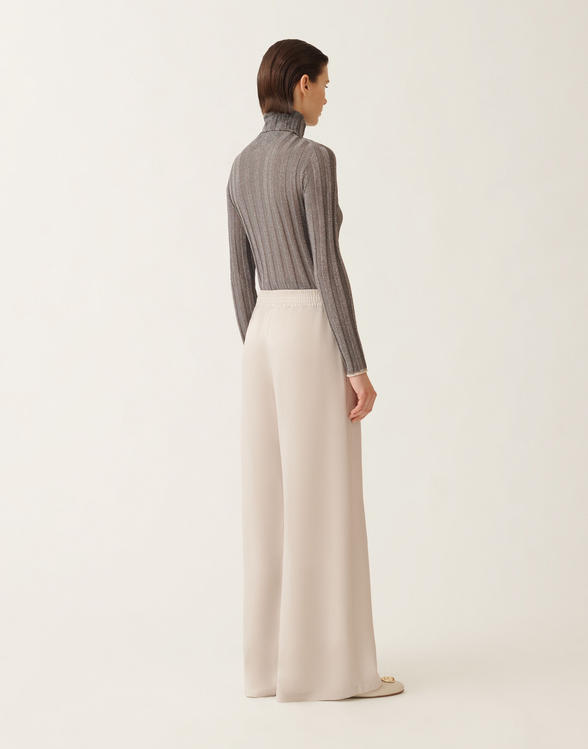 Fabiana Filippi Amelia envers satin trousers, dust GREY PAD215F291D9080000