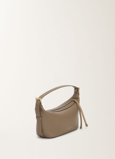 Fabiana Filippi Mini-Hobo-Bag aus gekörntem Leder, schlammbraun VANILLE BGD275A081L4270000