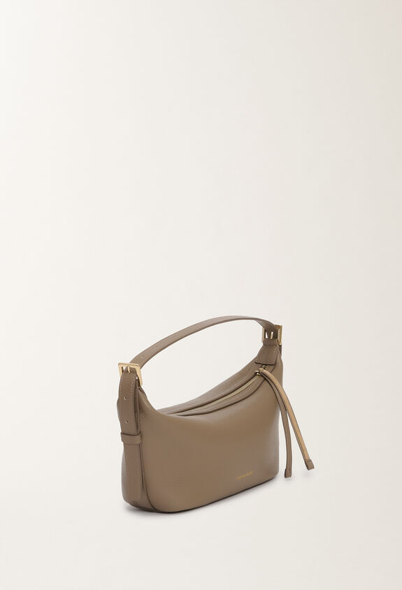 Fabiana Filippi Grained leather mini hobo bag, clay CLAY BGD275A081L4270000