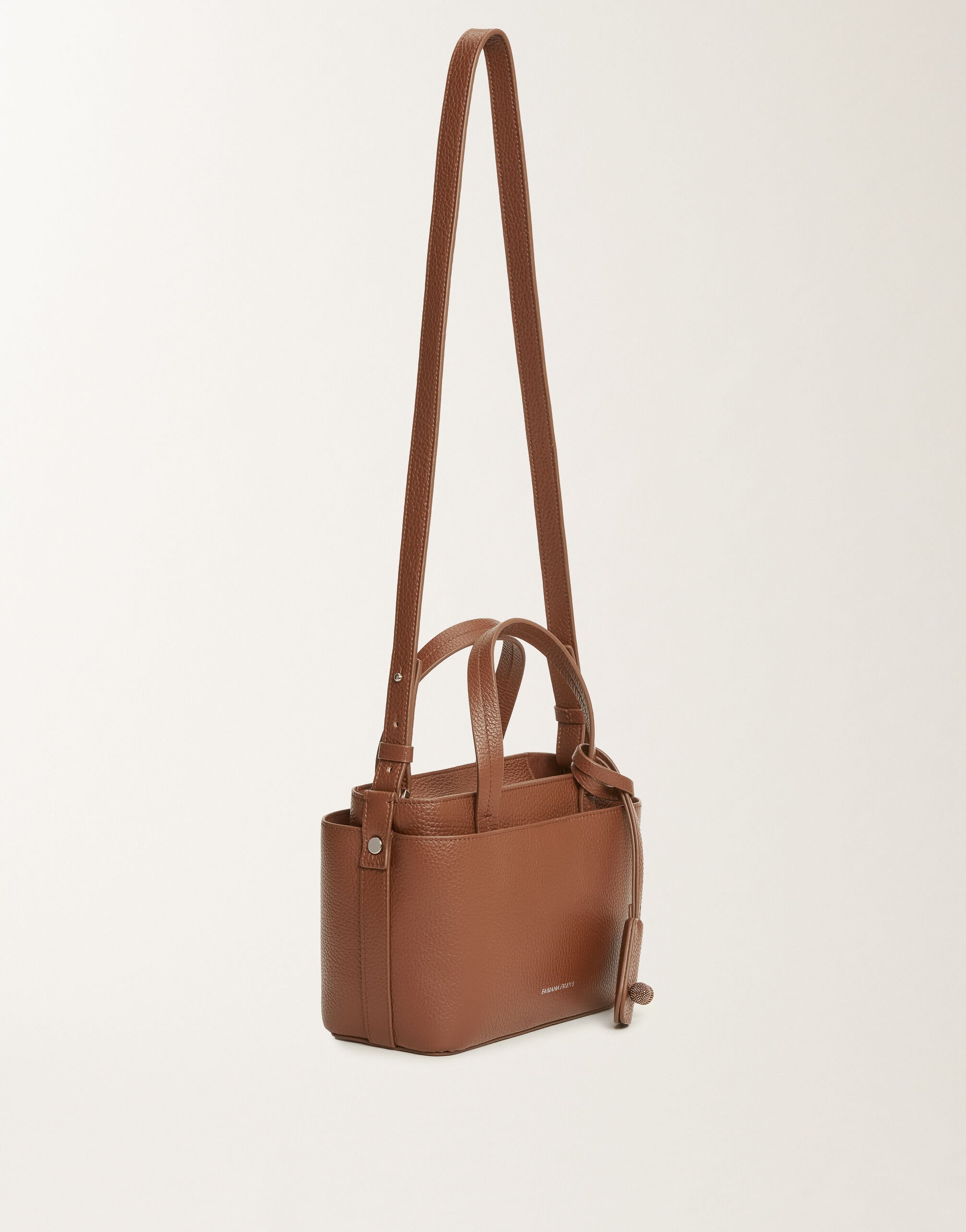 Fabiana Filippi Mittlere Handtasche aus genarbtem Leder, mahagonibraun Braun BGD215A861L8040000