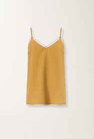 Fabiana Filippi Top de lencería de crepe de chine, mostaza MOSTAZA TPD276F281M1520000