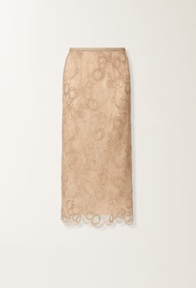 Fabiana Filippi Gonna in pizzo macramè, acero BEIGE GND215F417L5540000