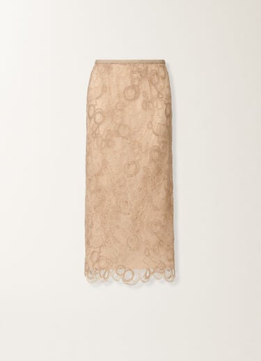 Fabiana Filippi Macramé lace skirt, maple BEIGE GND215F417L5540000