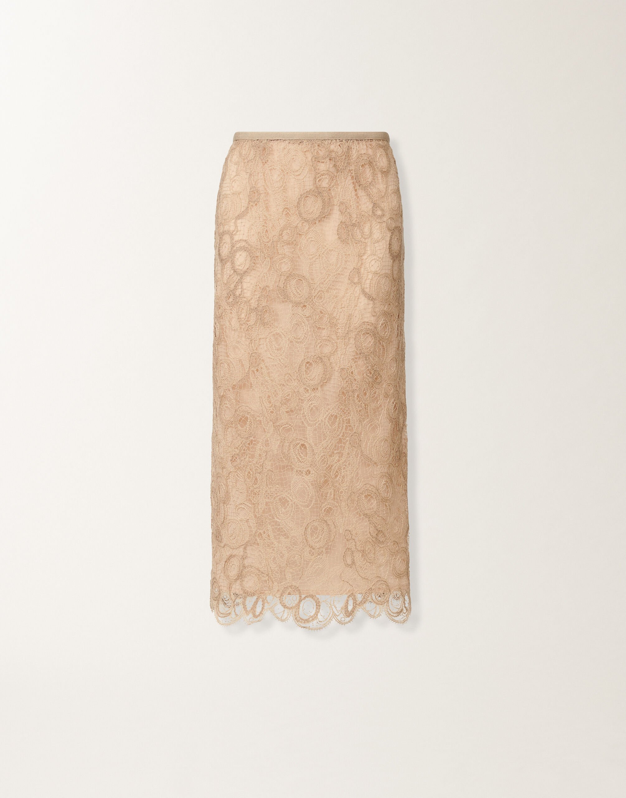 Fabiana Filippi Macramé lace skirt, maple BEIGE GND215F417L5540000