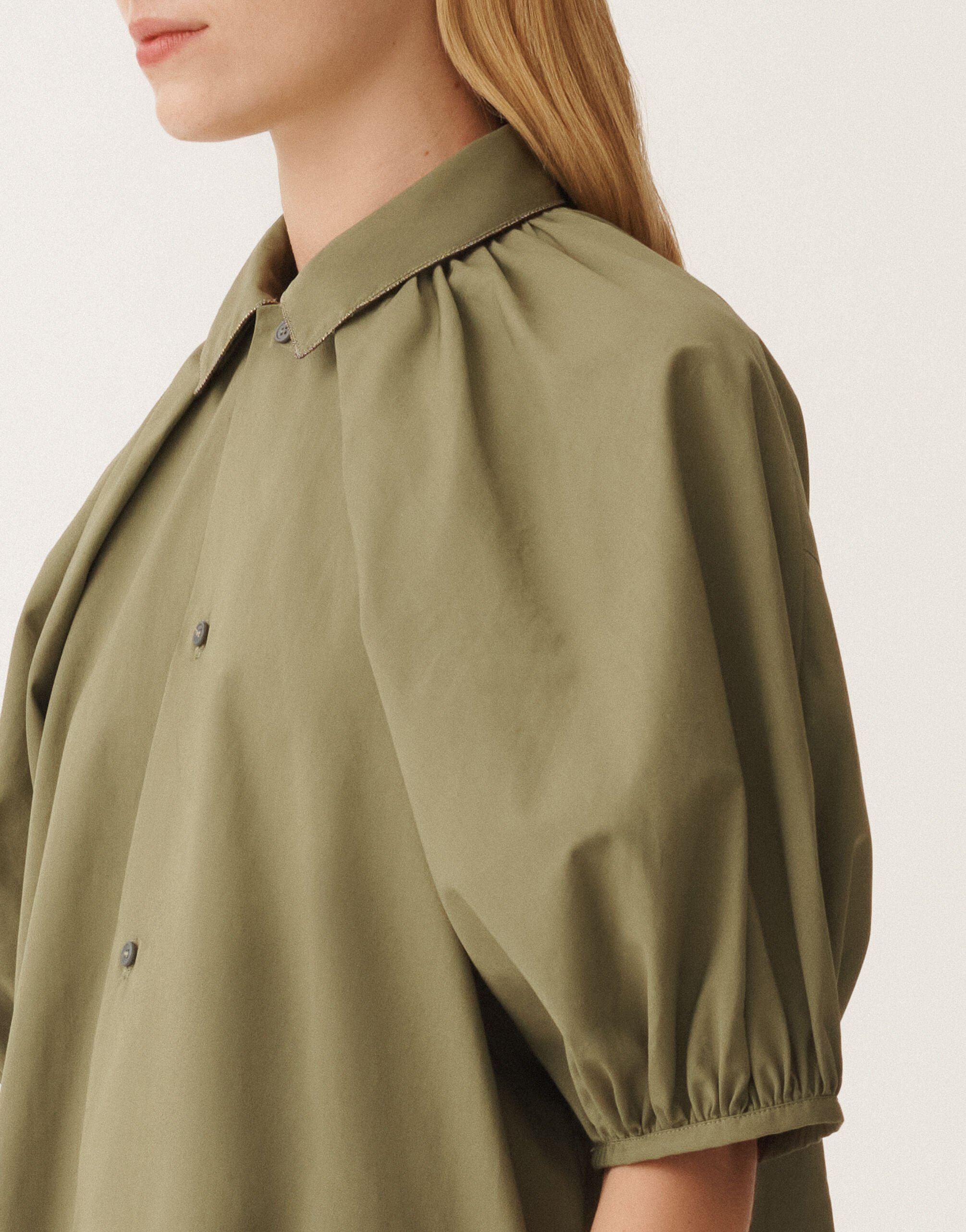 Fabiana Filippi Midi-Kleid aus Popeline, grasgrün GRÜN ABD275F750L3060000