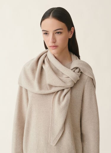 Fabiana Filippi Écharpe triangle en laine et soie avec paillettes, cachà Cachà SAD216A881D2960000