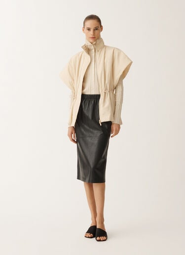 Fabiana Filippi Kurzes Cape aus Funktionstaft, vanillefarben WEISS CTD265F255L2950000