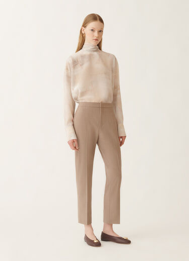 Fabiana Filippi Montefalco trousers in bi-stretch fresco wool, maple Beige PAD215F326L5230000