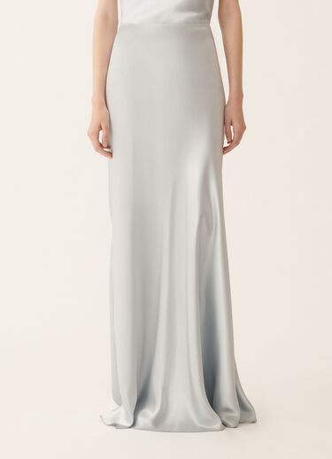 Fabiana Filippi Asymmetric skirt in aqua satin, aqua Blue GND266F401D9440000