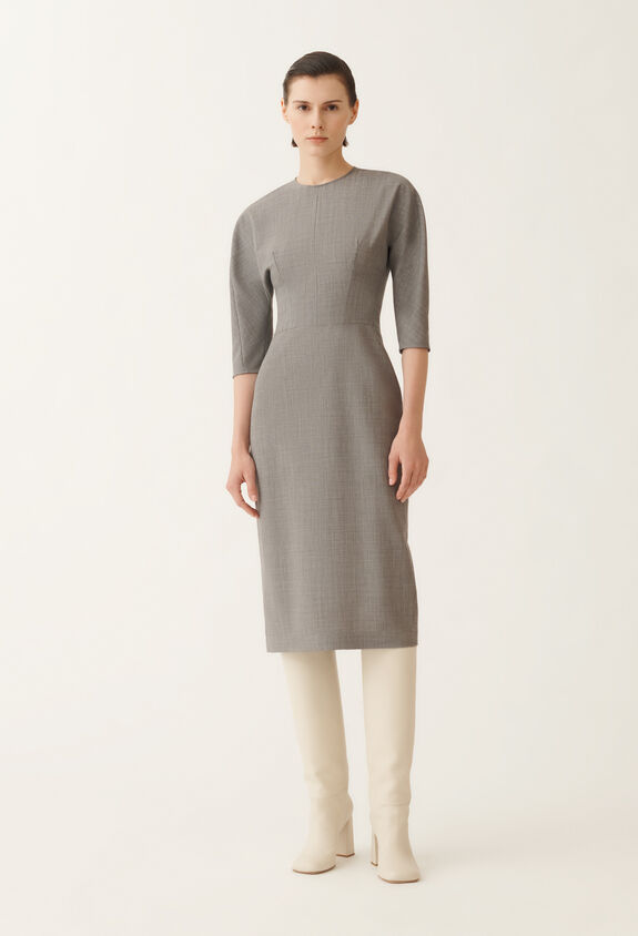 Fabiana Filippi Cool wool dress, melange rock GREY ABD215F192L5560000